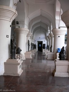 Corridors lined with priceless stone sculptures of Tamil Nadu